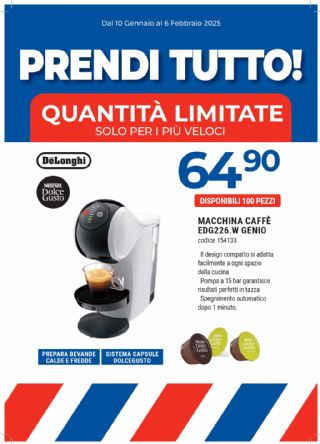 MACCHINA CAFFE' DELONGHI EDG225.W 